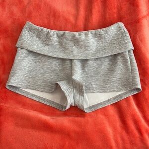 Gray Fold-Over Waistband Shorts